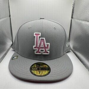 New Era Gray and Pink Fitted Cap